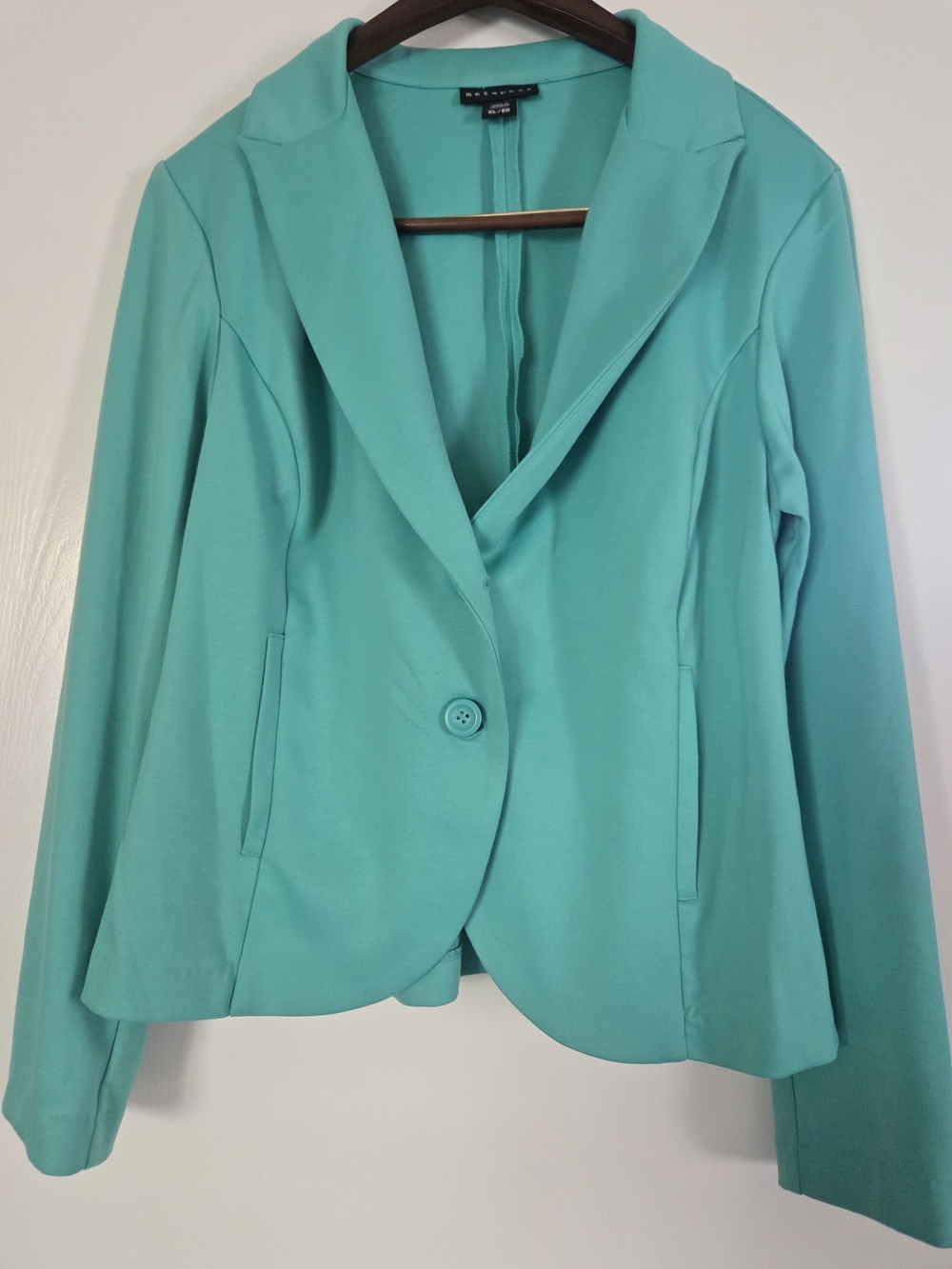 Metaphor Teal Double-Button Tailored Blazer - Picture 2 of 7
